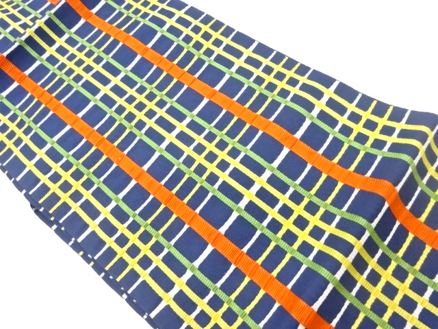 JAPANESE NAGOYA OBI / WOVEN GRID